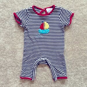 Little London by Albetta Sailboat Striped Romper 3–6M‎ Cotton Nautical Baby